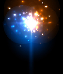 Abstract blue neon star background for celebration design. Luxury festive background.