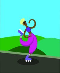 Roller skating girl