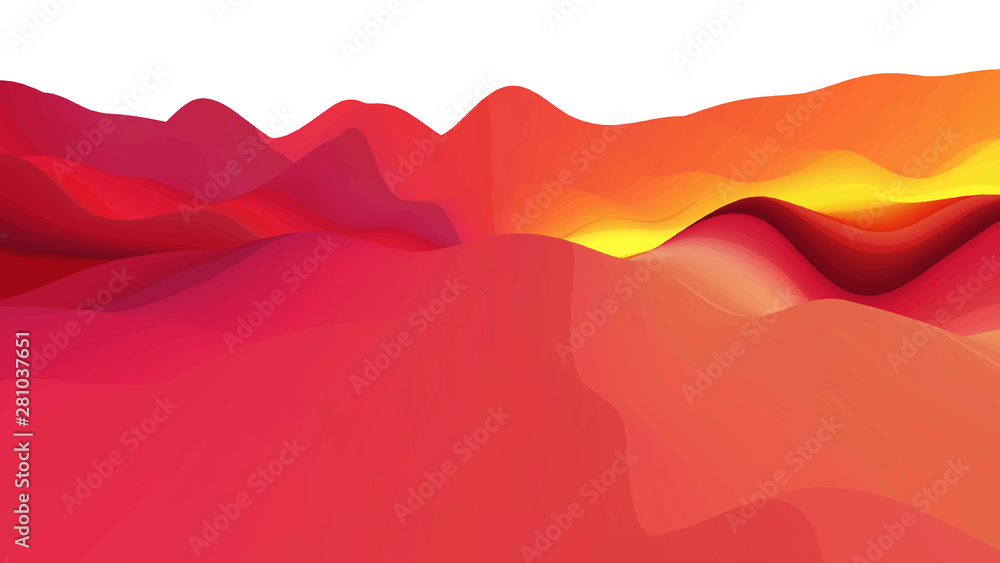 Poster gradient wave. 3d wavy background with dynamic effect. vector illustration.