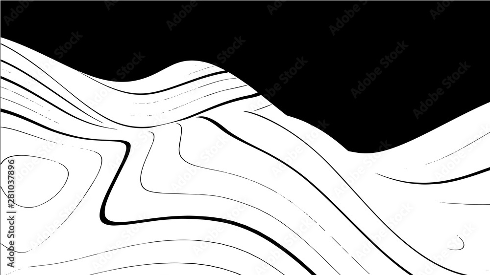 Poster topographic map wave. horizontal lines stripes pattern or background with wavy distortion effect. ar