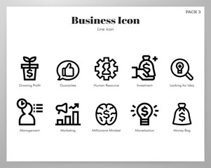 Business icons Line pack