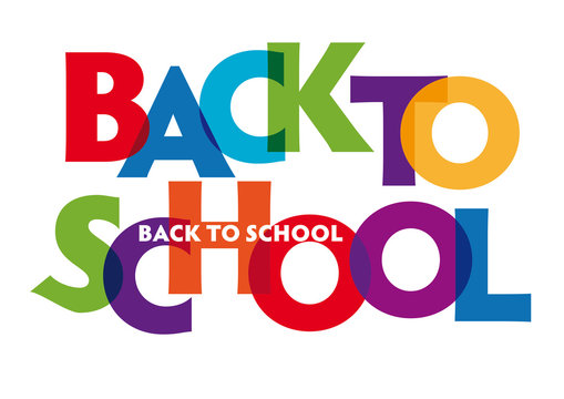 back to school - vector of stylized colorful font