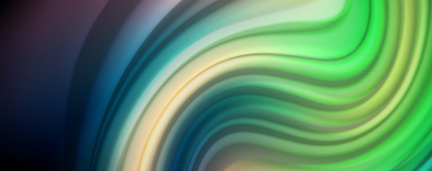 Flowing liquid colors - modern colorful flow poster. Wave liquid shapes. Art design for your design project