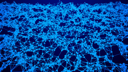 Digital background wave. Abstract connection structure. 3d rendering.