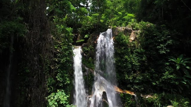 Aerial view Mok Fah waterfall in Chiangmai, Thailand.