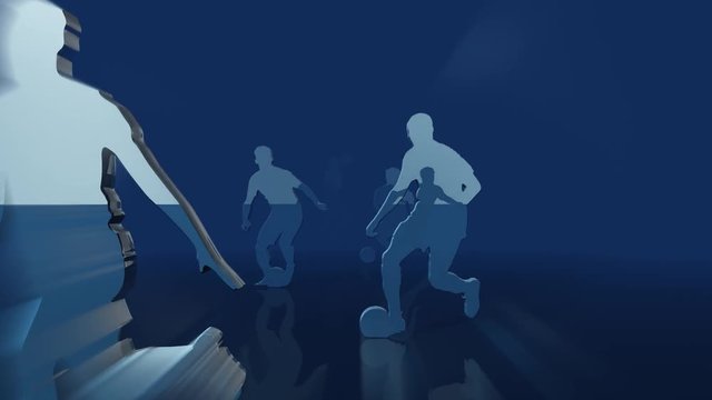 soccer players in silhouette background with loop