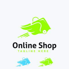 chart shopping bag logo template.