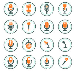 Microphone icons set