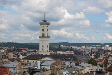 Fototapeta na wymiar Closerup of Lviv city hall