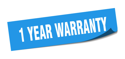 1 year warranty sticker. 1 year warranty square isolated sign. 1 year warranty