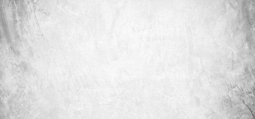 White and grey concrete stone paint wall background, Grunge cement paint texture backdrop, White rough concrete stone wall background, Copy space for interior design background, banner, wallpaper © mangpor2004