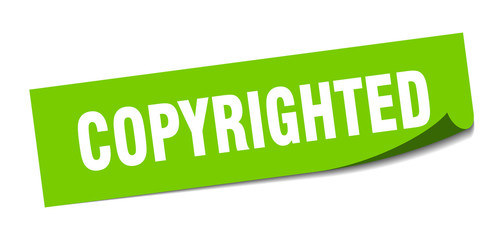 copyrighted sticker. copyrighted square isolated sign. copyrighted