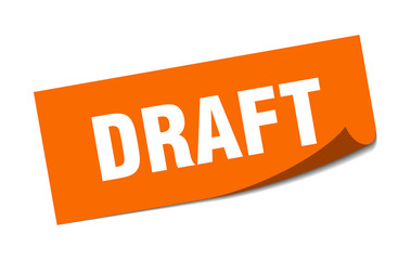 draft sticker. draft square isolated sign. draft