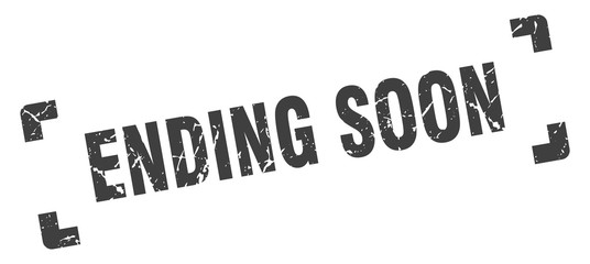 ending soon stamp. ending soon square grunge sign. ending soon