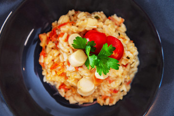 Risotto Scallops and dried tomatoes