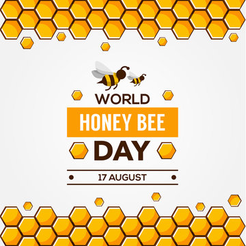 Honey Bee Day Vector Design Template