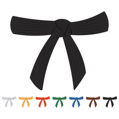 Karate belts vector cartoon set isolated on a white background. © Roi_and_Roi