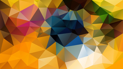 Fototapeta premium vector abstract irregular polygon background - triangle low poly pattern - gold sunny yellow orange and petroleum blue color