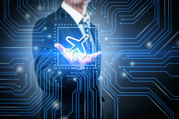 Fototapeta premium Business Technology Travel Transportation concept with planes