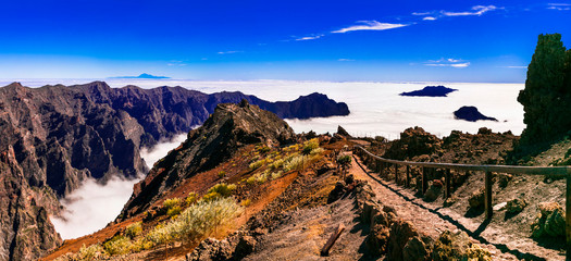 MIrador Roque de los Muchachos - La palma, Canary islands. popular tourist attraction