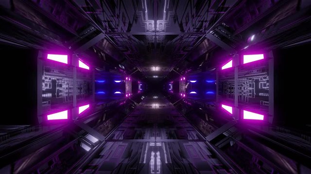 futuristic science-fiction tunnel corridor 3d illustration background wallpaper
