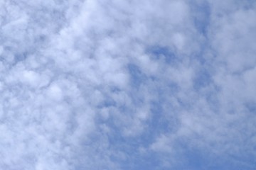 Fototapeta premium White fluffy clouds against blue sky for background texture 