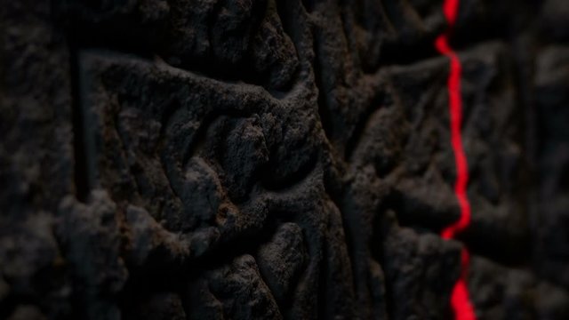 Laser Scans Over Ancient Rock Carving Of Cross