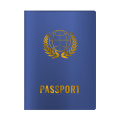 Fototapeta premium Realistic High detailed Passport mock up. Vector illustration. Blue color.