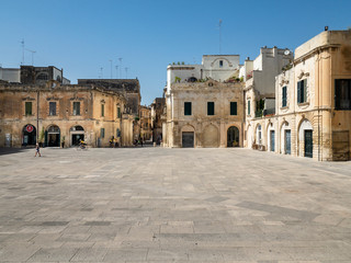 Fototapeta na wymiar Lecce Cathedral, Piazza del Duomo, Campanile, Lecce, Apulia, Italy, June 2019