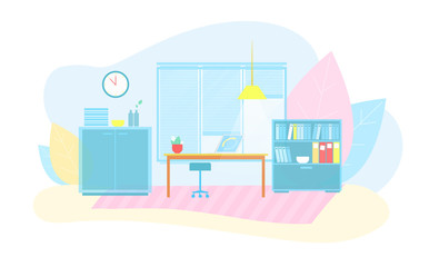 Eco Friendly Smart Office Interior Flat Cartoon
