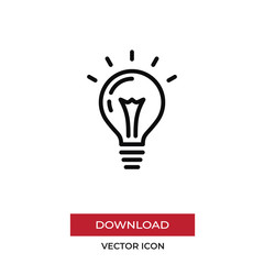 Light bulb vector icon in modern style for web site and mobile app