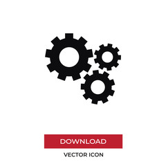 Mechanical gears vector icon in modern style for web site and mobile app