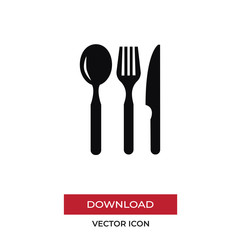 Restaurant eating tools vector icon in modern style for web site and mobile app