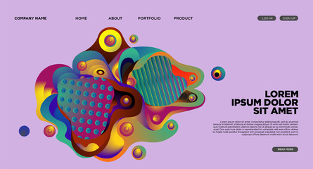 Website Landing Page Background with Abstract Colorful Fluid Modern Style