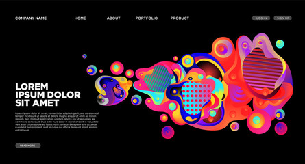 Website Landing Page Background with Abstract Colorful Fluid Modern Style