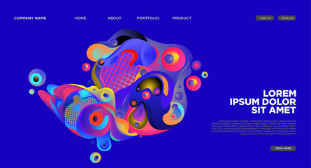 Website Landing Page Background with Abstract Colorful Fluid Modern Style