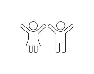 Child, baby line icon. Vector illustration, flat design.