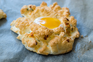 Cloud Eggs Trendy Healthy Eating Concept For Breakfast.