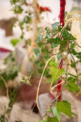 Détails de la salle du souper des mariés