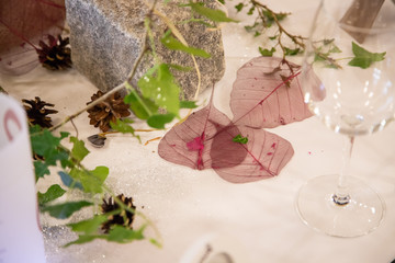 Détails de la salle du souper des mariés