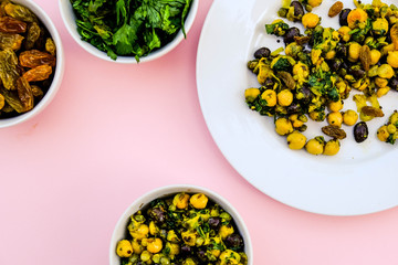 Healthy Summer Chickpea and Bean Dahl Vegetarian Salad