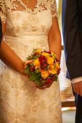 Bouquet de la mariée durant la cérémonie de mariage