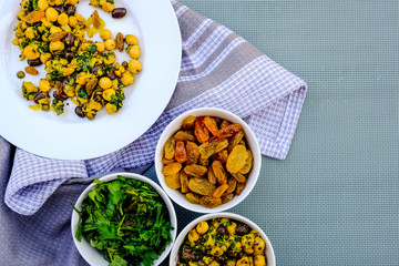 Healthy Summer Chickpea and Bean Dahl Vegetarian Salad