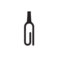 Bottle clip creative vector logo icon