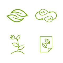 Green Leaf Logo Design Vector Template. Modern Leaf Logo Concept.