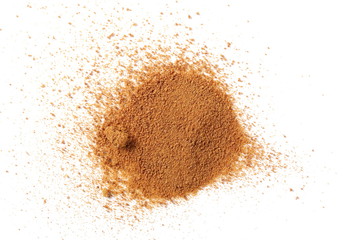 Coconut palm sugar isolated on white background and texture 