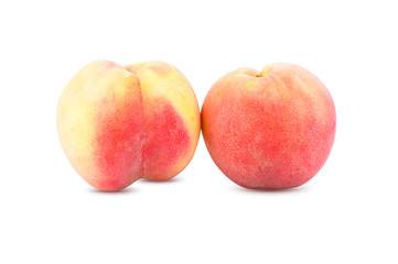 Fresh peach on white background