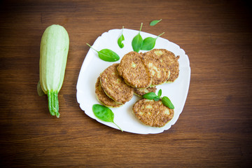 vegetable fritters made from green zucchini in a plate