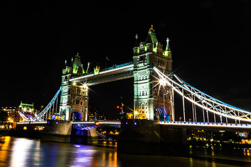 NIght view of tower bridge in london , Uk . must see in london