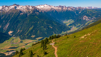 Beautiful alpine view at Wildkogel Arena, Neukirchen, Salzburg, Austria